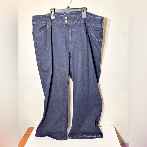 Lane Bryant Trouser Jeans Womens Size 22 Petite Denim Blue Tighter Tummy - Picture 2 of 8